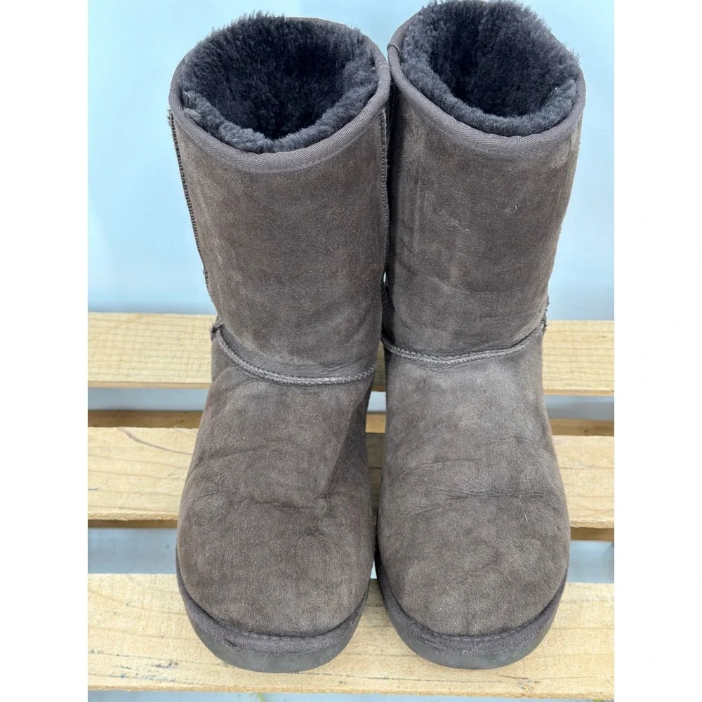 UGG‎ Classic Short 5825 Chocolate Brown Suede Sheepskin Boots Womens 10 Pull On